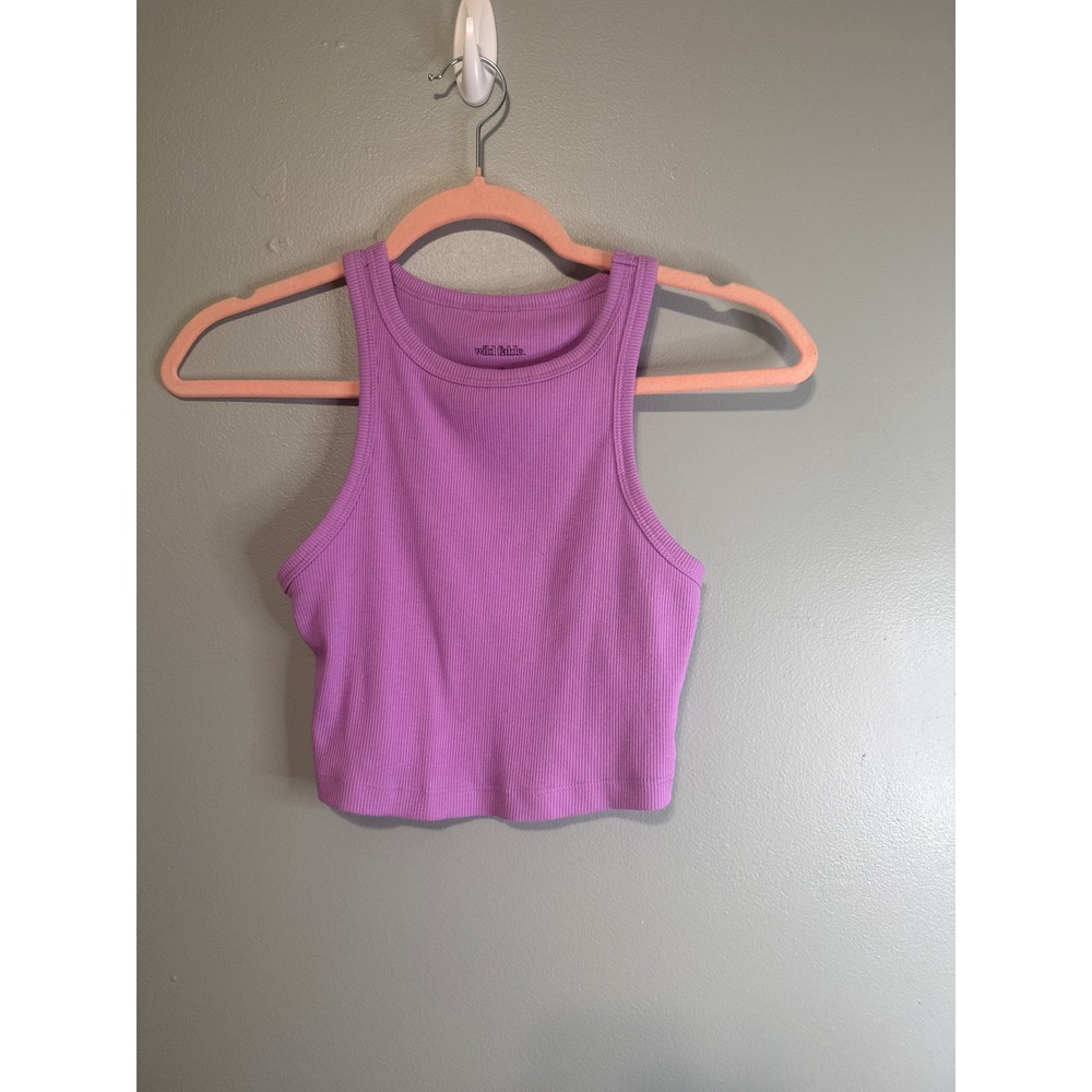 Wild Fable Purple Ribbed Racerback Crop Tank Top Women XS
